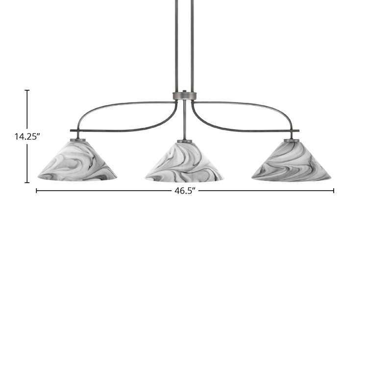 Orren Ellis Etalo 3 Light Pool Table Lights Linear Pendant with No Secondary Or Accent